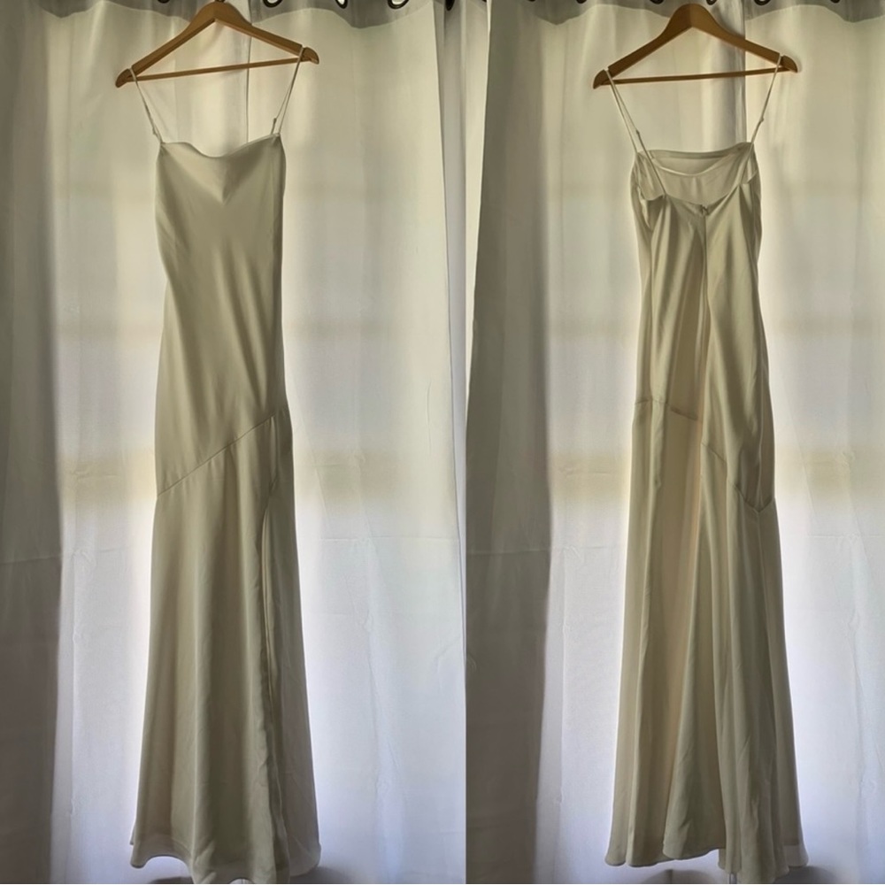 White silk formal dress. Size 2